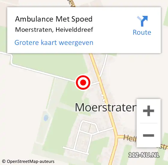 Locatie op kaart van de 112 melding: Ambulance Met Spoed Naar Moerstraten, Heivelddreef op 16 april 2017 22:59