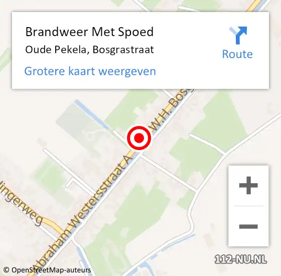Locatie op kaart van de 112 melding: Brandweer Met Spoed Naar Oude Pekela, Bosgrastraat op 17 april 2017 08:36