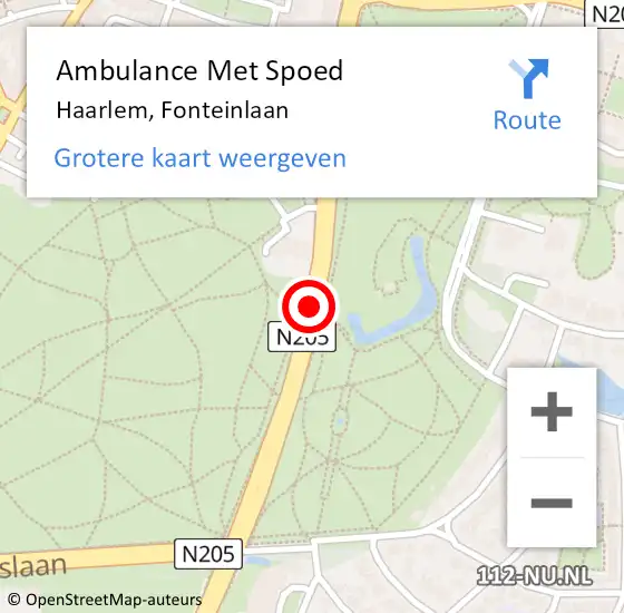 Locatie op kaart van de 112 melding: Ambulance Met Spoed Naar Haarlem, Fonteinlaan op 17 april 2017 12:54