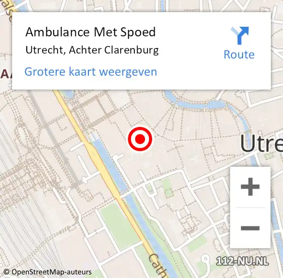 Locatie op kaart van de 112 melding: Ambulance Met Spoed Naar Utrecht, Achter Clarenburg op 17 april 2017 17:44