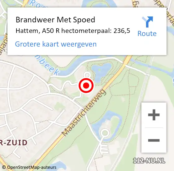 Locatie op kaart van de 112 melding: Brandweer Met Spoed Naar Hattem, A50 R hectometerpaal: 236,5 op 17 april 2017 18:33