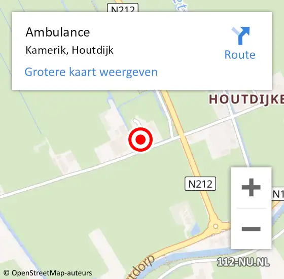 Locatie op kaart van de 112 melding: Ambulance Kamerik, Houtdijk op 18 april 2017 09:20
