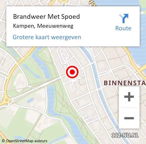 Locatie op kaart van de 112 melding: Brandweer Met Spoed Naar Kampen, Meeuwenweg op 18 april 2017 11:22