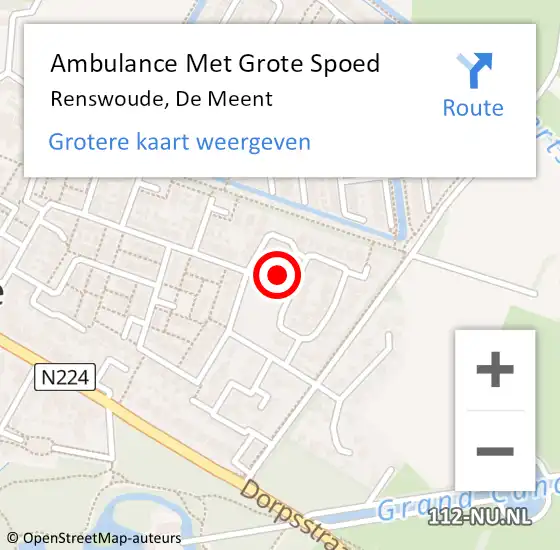 Locatie op kaart van de 112 melding: Ambulance Met Grote Spoed Naar Renswoude, De Meent op 18 april 2017 18:21