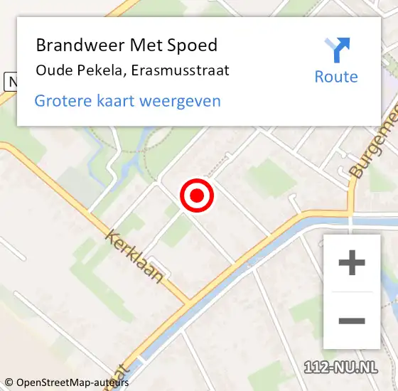 Locatie op kaart van de 112 melding: Brandweer Met Spoed Naar Oude Pekela, Erasmusstraat op 18 april 2017 20:09