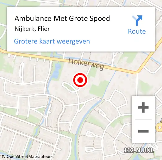 Locatie op kaart van de 112 melding: Ambulance Met Grote Spoed Naar Nijkerk, Flier op 17 januari 2014 14:58