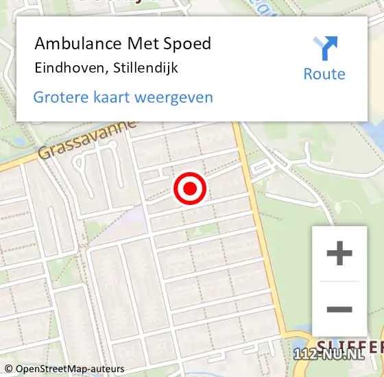 Locatie op kaart van de 112 melding: Ambulance Met Spoed Naar Eindhoven, Stillendijk op 20 april 2017 07:41