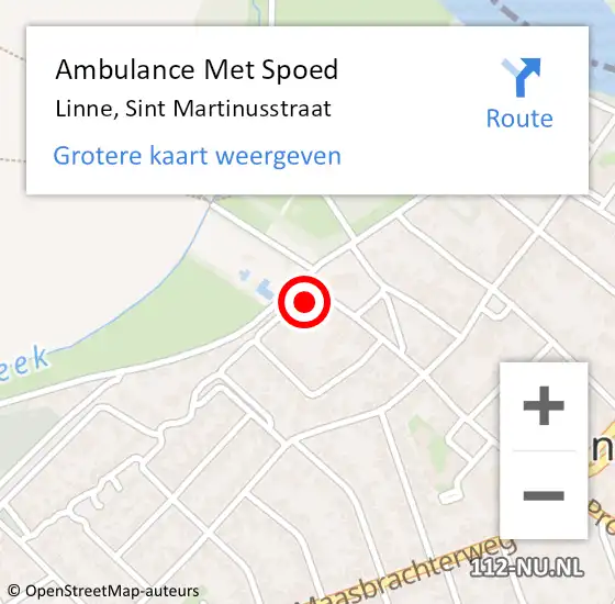 Locatie op kaart van de 112 melding: Ambulance Met Spoed Naar Linne, Sint Martinusstraat op 20 april 2017 15:21