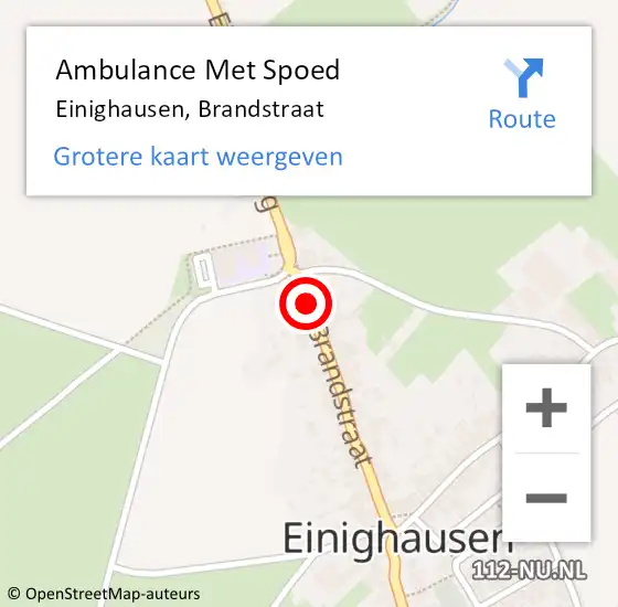 Locatie op kaart van de 112 melding: Ambulance Met Spoed Naar Einighausen, Brandstraat op 17 januari 2014 18:41