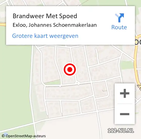Locatie op kaart van de 112 melding: Brandweer Met Spoed Naar Exloo, Johannes Schoenmakerlaan op 21 april 2017 00:44