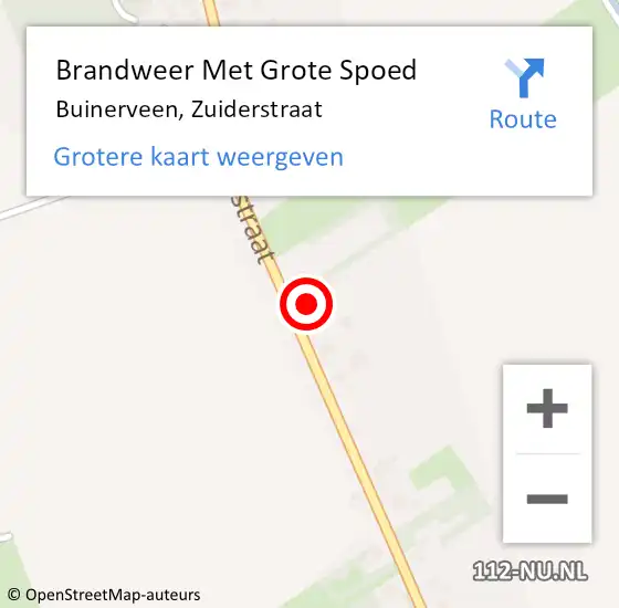 Locatie op kaart van de 112 melding: Brandweer Met Grote Spoed Naar Buinerveen, Zuiderstraat op 17 januari 2014 19:29