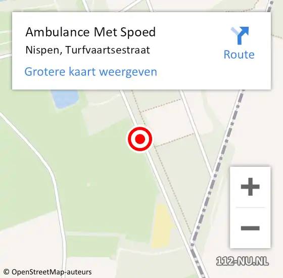 Locatie op kaart van de 112 melding: Ambulance Met Spoed Naar Nispen, Turfvaartsestraat op 21 april 2017 15:41