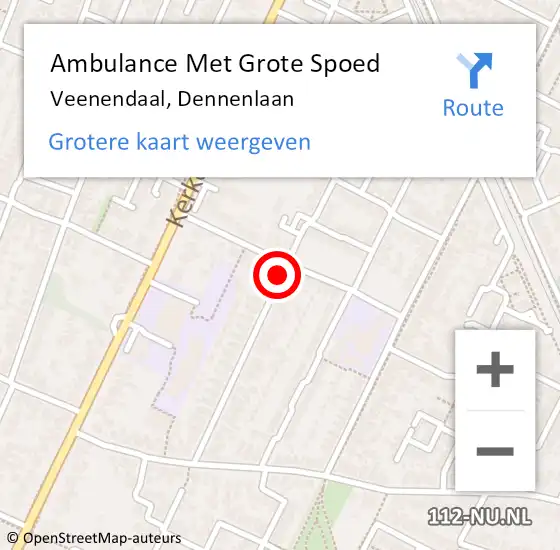 Locatie op kaart van de 112 melding: Ambulance Met Grote Spoed Naar Veenendaal, Dennenlaan op 21 april 2017 16:23