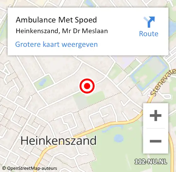 Locatie op kaart van de 112 melding: Ambulance Met Spoed Naar Heinkenszand, Mr Dr Meslaan op 21 april 2017 17:11