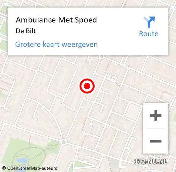 Locatie op kaart van de 112 melding: Ambulance Met Spoed Naar De Bilt op 21 april 2017 17:47