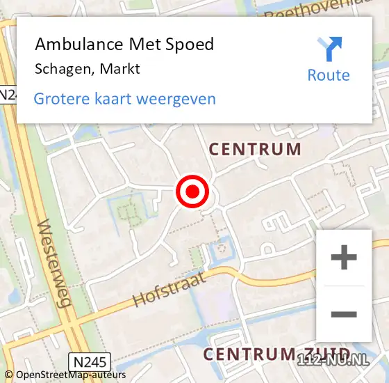 Locatie op kaart van de 112 melding: Ambulance Met Spoed Naar Schagen, Sierkersstraat op 22 april 2017 07:03