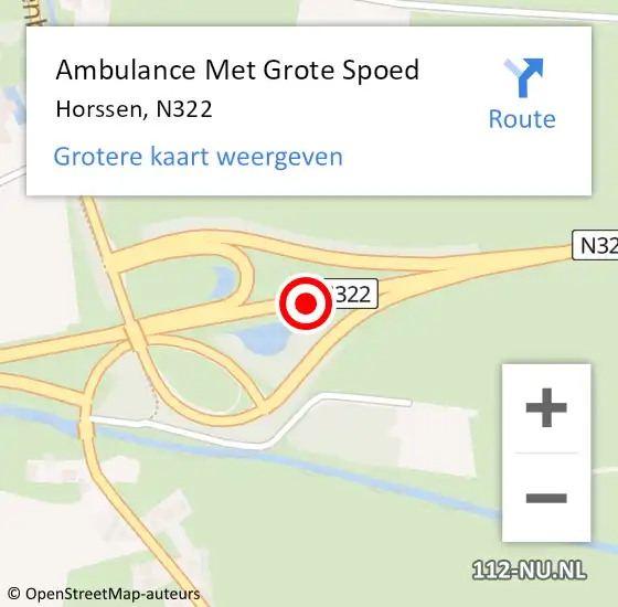 Locatie op kaart van de 112 melding: Ambulance Met Grote Spoed Naar Horssen, N322 op 22 april 2017 13:34