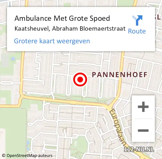 Locatie op kaart van de 112 melding: Ambulance Met Grote Spoed Naar Kaatsheuvel, Abraham Bloemaertstraat op 22 april 2017 16:16