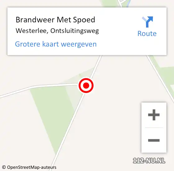 Locatie op kaart van de 112 melding: Brandweer Met Spoed Naar Westerlee, Ontsluitingsweg op 22 april 2017 17:15