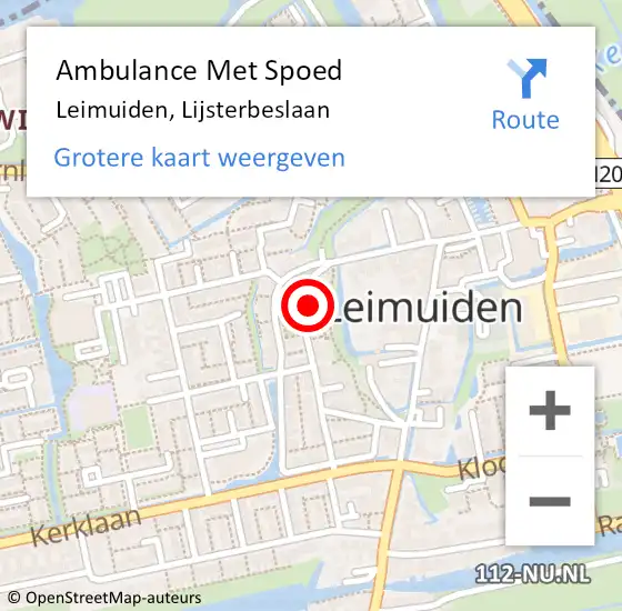 Locatie op kaart van de 112 melding: Ambulance Met Spoed Naar Leimuiden, Lijsterbeslaan op 23 april 2017 00:10