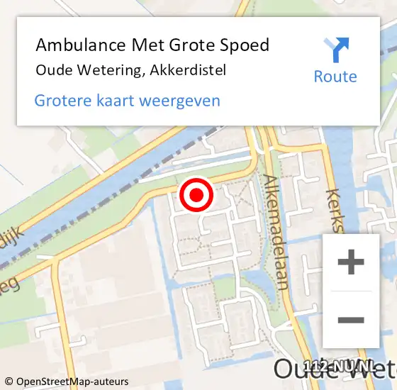 Locatie op kaart van de 112 melding: Ambulance Met Grote Spoed Naar Oude Wetering, Akkerdistel op 23 april 2017 12:07
