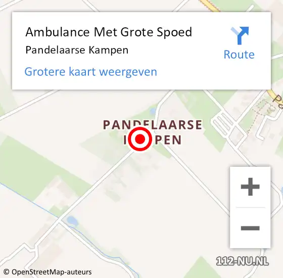 Locatie op kaart van de 112 melding: Ambulance Met Grote Spoed Naar Pandelaarse Kampen op 23 april 2017 14:52