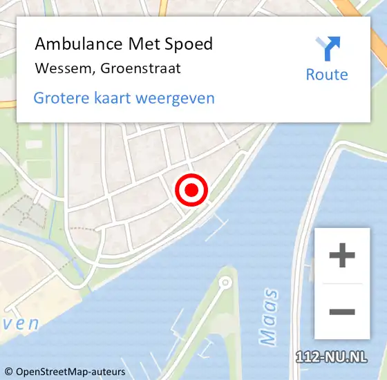 Locatie op kaart van de 112 melding: Ambulance Met Spoed Naar Wessem, Groenstraat op 23 april 2017 21:40