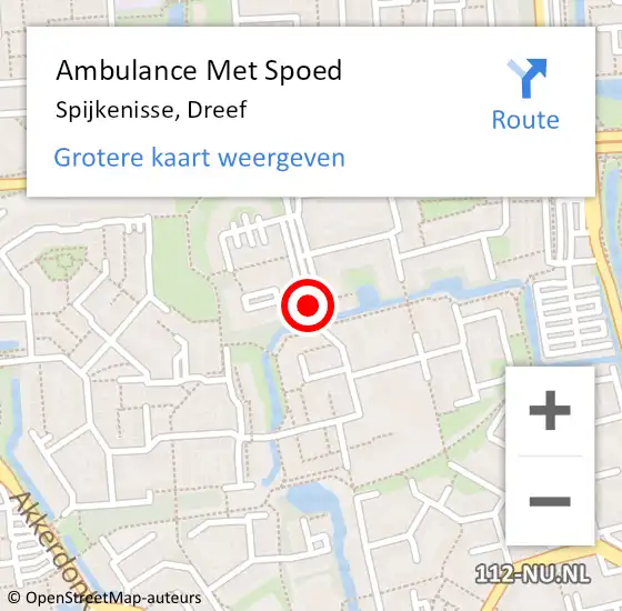 Locatie op kaart van de 112 melding: Ambulance Met Spoed Naar Spijkenisse, Dreef op 23 april 2017 21:47