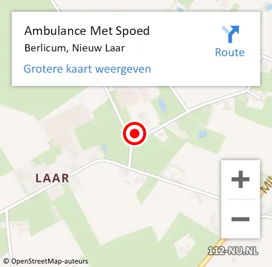 Locatie op kaart van de 112 melding: Ambulance Met Spoed Naar Berlicum, Nieuw Laar op 23 april 2017 22:29