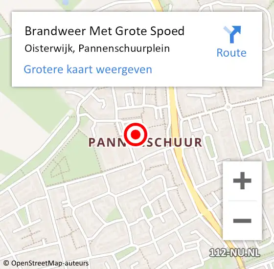 Locatie op kaart van de 112 melding: Brandweer Met Grote Spoed Naar Oisterwijk, Pannenschuurplein op 24 april 2017 03:51