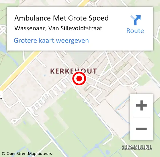 Locatie op kaart van de 112 melding: Ambulance Met Grote Spoed Naar Wassenaar, Van Sillevoldtstraat op 24 april 2017 12:33