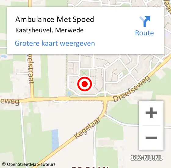 Locatie op kaart van de 112 melding: Ambulance Met Spoed Naar Kaatsheuvel, Merwede op 24 april 2017 18:41