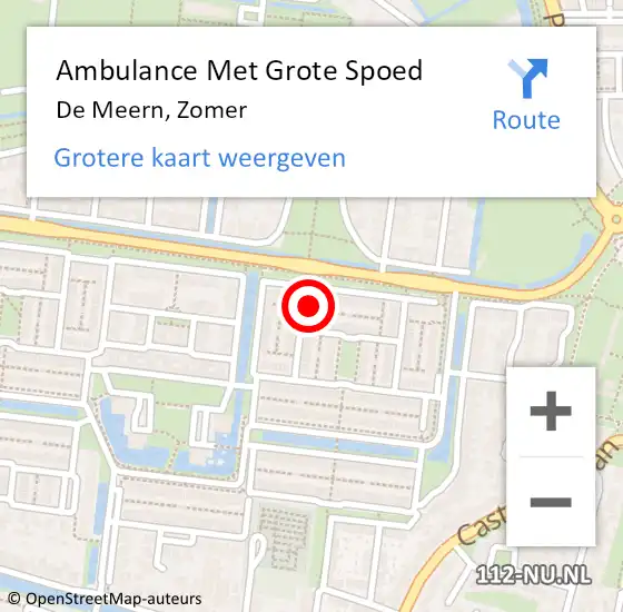 Locatie op kaart van de 112 melding: Ambulance Met Grote Spoed Naar De Meern, Zomer op 25 april 2017 11:08