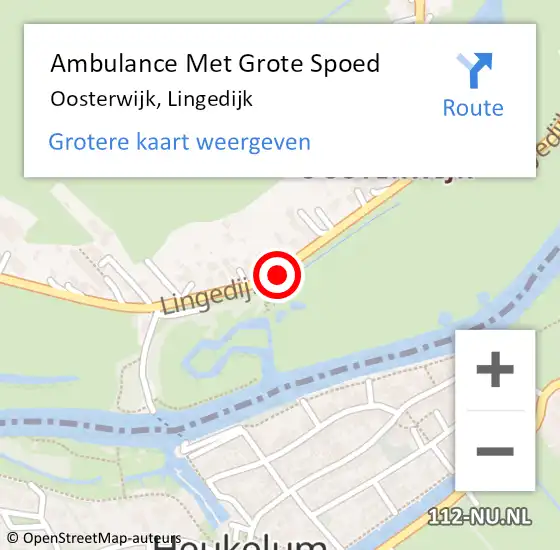 Locatie op kaart van de 112 melding: Ambulance Met Grote Spoed Naar Oosterwijk, Lingedijk op 25 april 2017 16:37