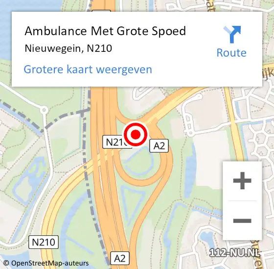 Locatie op kaart van de 112 melding: Ambulance Met Grote Spoed Naar Nieuwegein, N210 op 25 april 2017 17:23