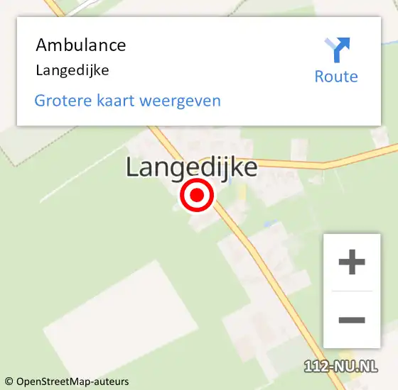 Locatie op kaart van de 112 melding: Ambulance Langedijke op 26 april 2017 09:33