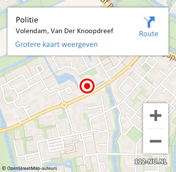 Locatie op kaart van de 112 melding: Politie Volendam, Van Der Knoopdreef op 26 april 2017 15:44