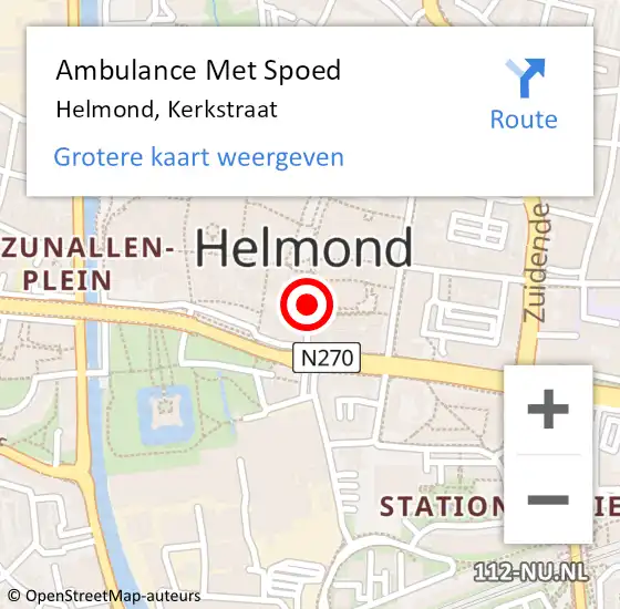 Locatie op kaart van de 112 melding: Ambulance Met Spoed Naar Helmond, Kerkstraat op 26 april 2017 21:27