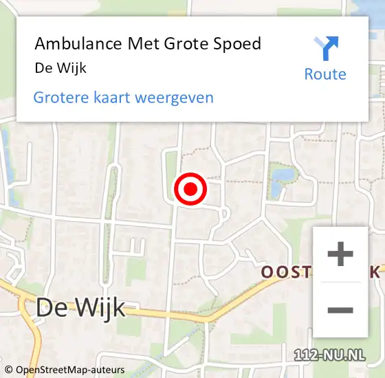 Locatie op kaart van de 112 melding: Ambulance Met Grote Spoed Naar De Wijk op 27 april 2017 07:31