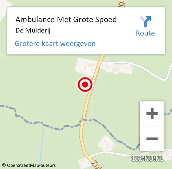 Locatie op kaart van de 112 melding: Ambulance Met Grote Spoed Naar De Mulderij op 27 april 2017 13:57