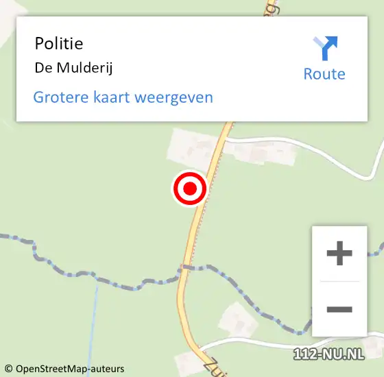 Locatie op kaart van de 112 melding: Politie De Mulderij op 27 april 2017 13:57