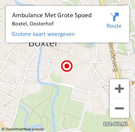 Locatie op kaart van de 112 melding: Ambulance Met Grote Spoed Naar Boxtel, Oosterhof op 27 april 2017 14:20