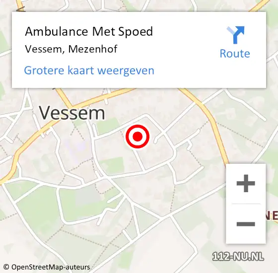 Locatie op kaart van de 112 melding: Ambulance Met Spoed Naar Vessem, Mezenhof op 27 april 2017 17:18