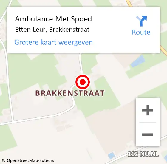 Locatie op kaart van de 112 melding: Ambulance Met Spoed Naar Etten-Leur, Brakkenstraat op 18 januari 2014 15:29