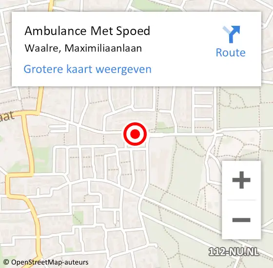 Locatie op kaart van de 112 melding: Ambulance Met Spoed Naar Waalre, Maximiliaanlaan op 27 april 2017 20:23
