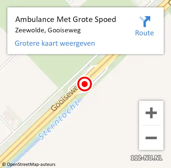Locatie op kaart van de 112 melding: Ambulance Met Grote Spoed Naar Zeewolde, Gooiseweg op 28 april 2017 15:38
