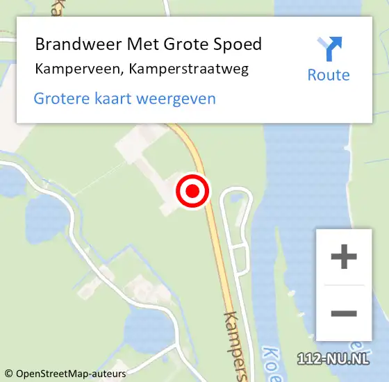Locatie op kaart van de 112 melding: Brandweer Met Grote Spoed Naar Kamperveen, Kamperstraatweg op 29 april 2017 08:28