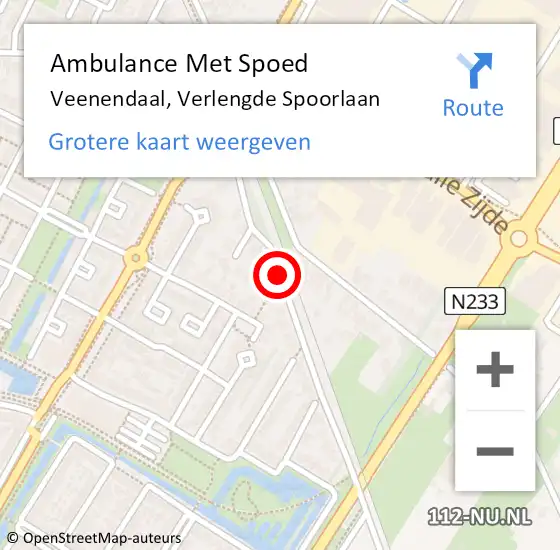 Locatie op kaart van de 112 melding: Ambulance Met Spoed Naar Veenendaal, Verlengde Spoorlaan op 29 april 2017 11:37