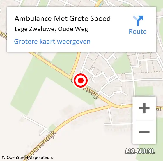 Locatie op kaart van de 112 melding: Ambulance Met Grote Spoed Naar Lage Zwaluwe, Oude Weg op 30 april 2017 11:59