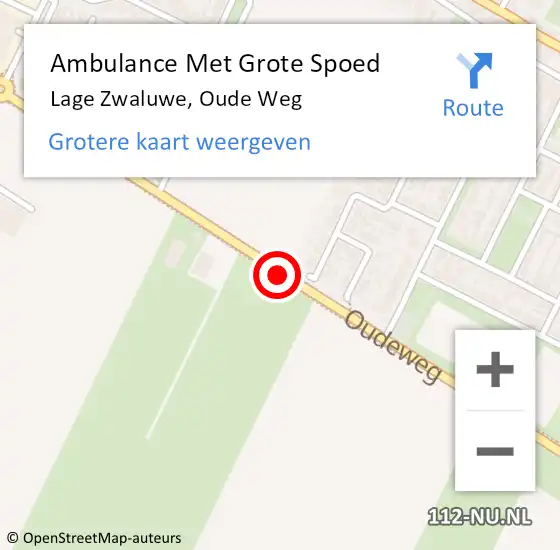 Locatie op kaart van de 112 melding: Ambulance Met Grote Spoed Naar Lage Zwaluwe, Oude Weg op 30 april 2017 11:59